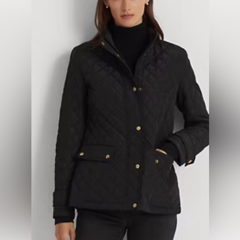 Ralph Lauren Diamond-Quilted Mockneck Jacket (Lauren) Medium